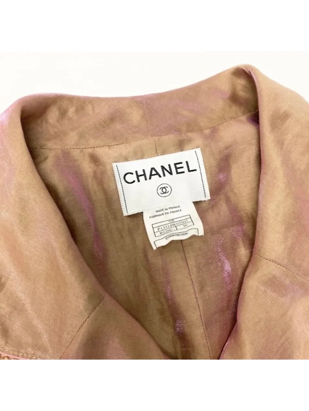 Chanel Vintage Tweed Jacket Short Length Waist Ribbon